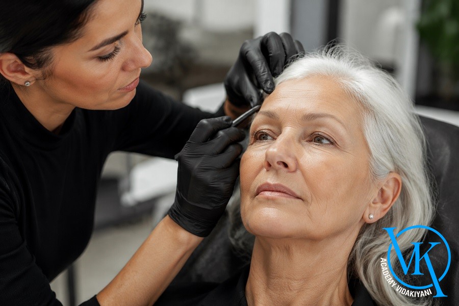 میکروبلیدینگ روی ابرو خاکستری
